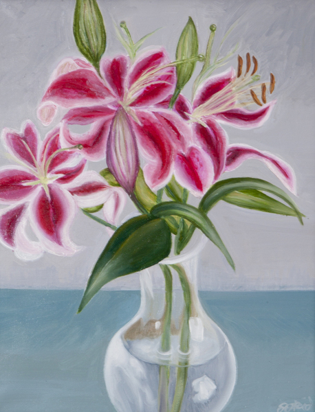 Star Gazer Lilies I, 2011, </>Oil on canvas, </>25"h x 22"w
