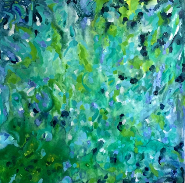 Profusion, Oasis Series #3, 2015, <br/>
Oil and acrylic on canvas, <br/>w
42"h x 42"
