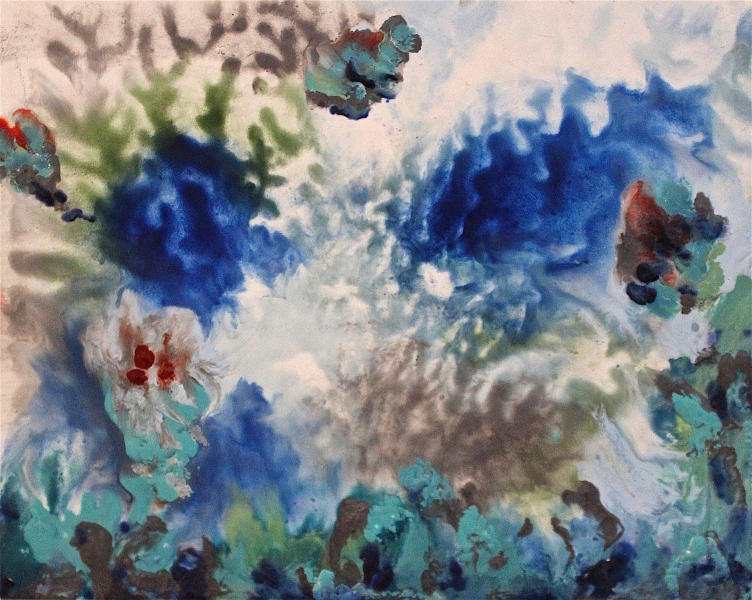 Of The Sea II (Homage to Coral Reefs, 2014, </>Encaustic on encaustibord, </>8" x 10"
 