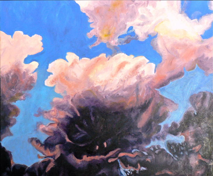 Nuages Coucher De Soleil, 2010, </>Oil on canvas, </>36"h x 36"w
