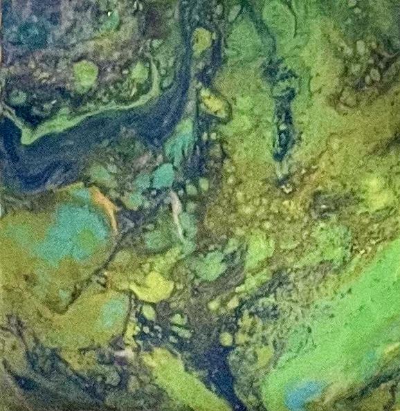 Enchanted Pond II, 2021, </>Mixed media on canvas,  </>8" x 8"