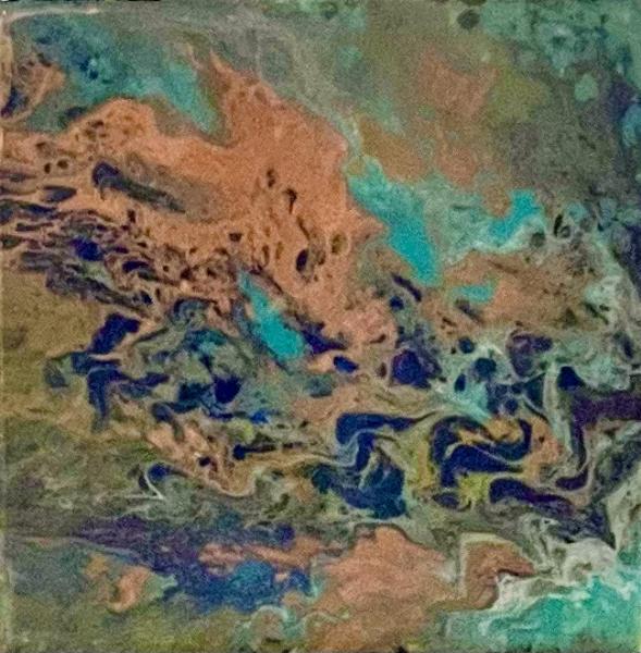 Canyon Colors II, 2021, </>Mixed media on canvas,  </>8" x 8"